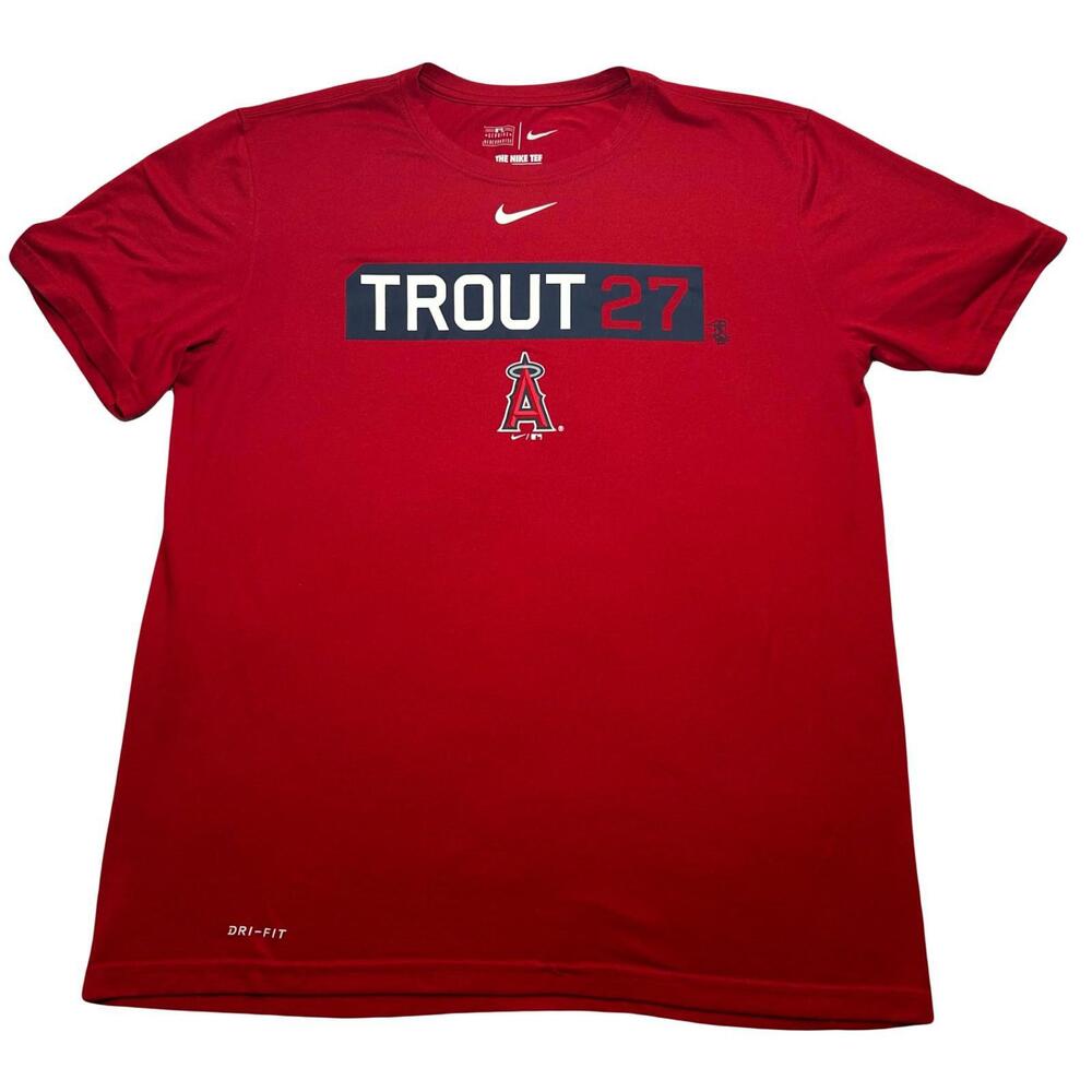 Nike Dri Fit Mens Large Anaheim Angels Mike trout Trout 27 Shirt